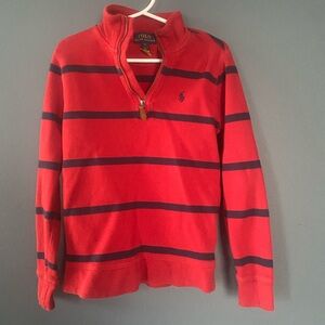 Polo by Ralph Lauren Red and Navy Zip-Up Sweater